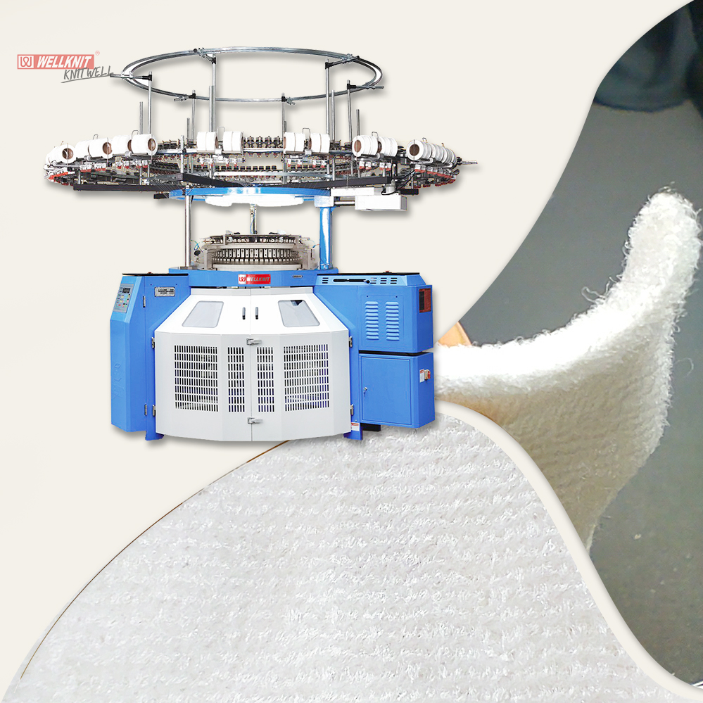 WELLKNIT PSSP High Quality Professional Two-sided Loop Pile Circular Knitting Machine