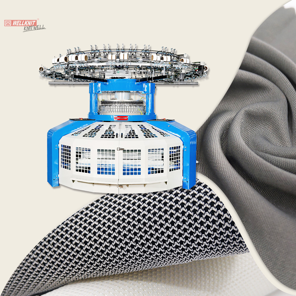 WELLKNIT S4R-DL High Quality Professional Open-Width Interlock Double Jersey Circular Knitting Machine